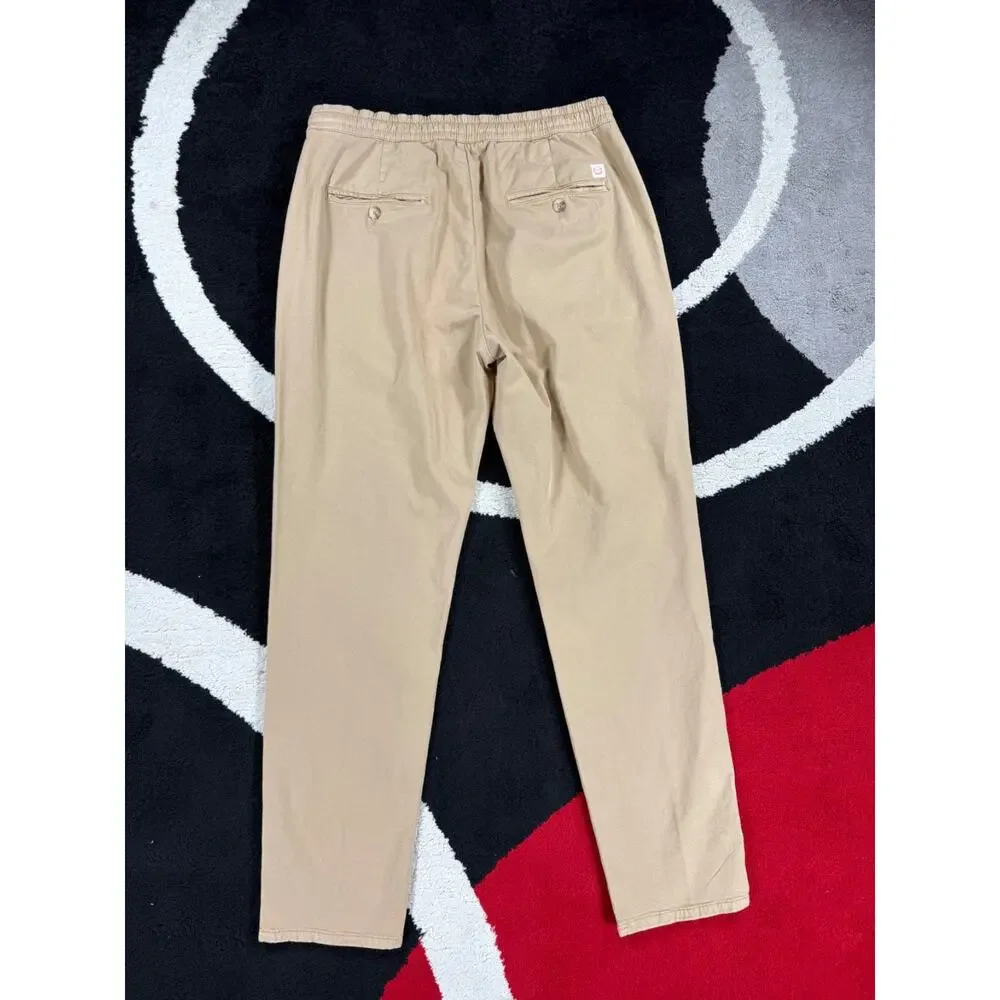 Marine Layer Pants Mens Large Brown Saturday Stretch Slim Elastic Waist Stretch